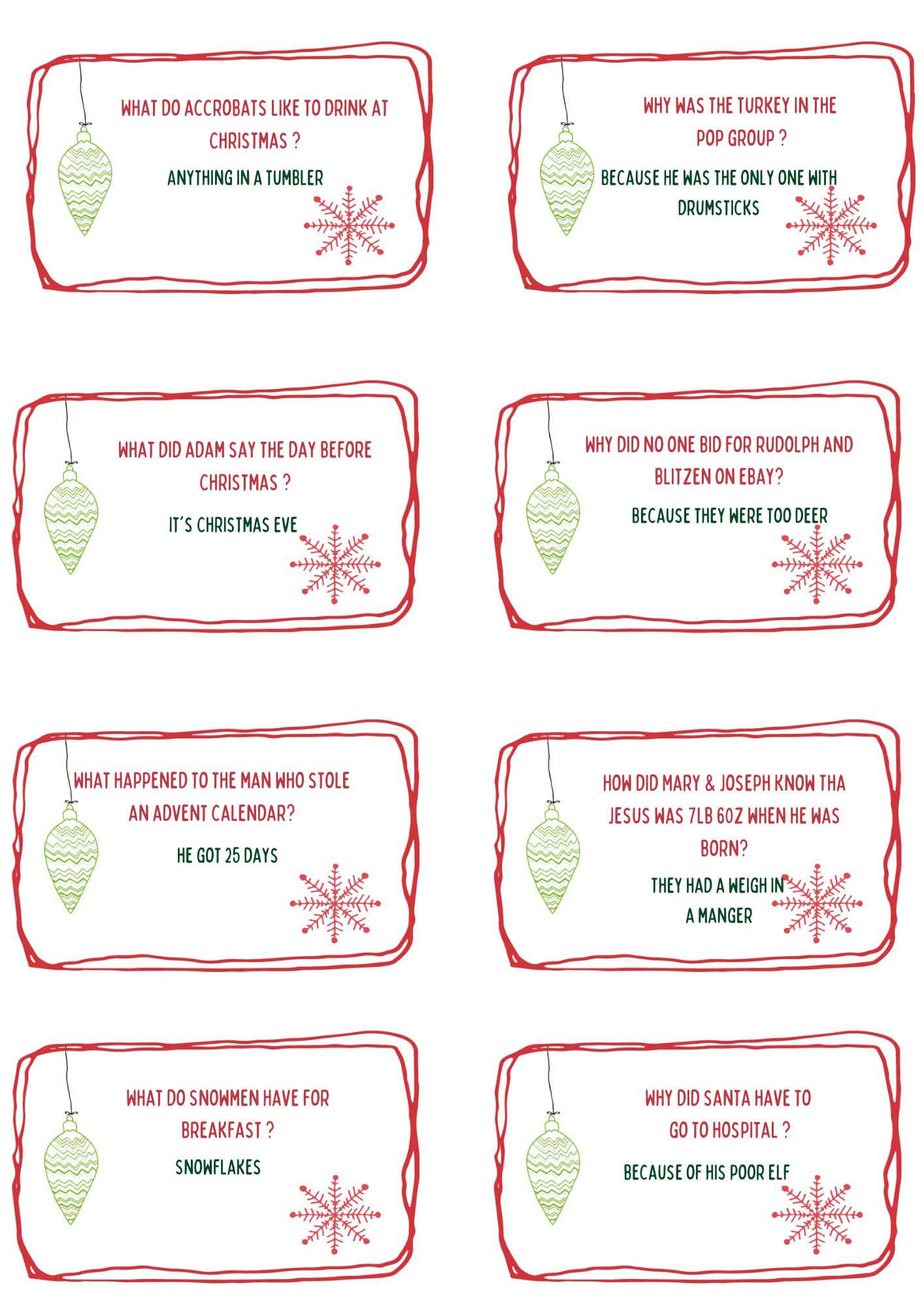 make your own christmas crackers with printable cracker jokes